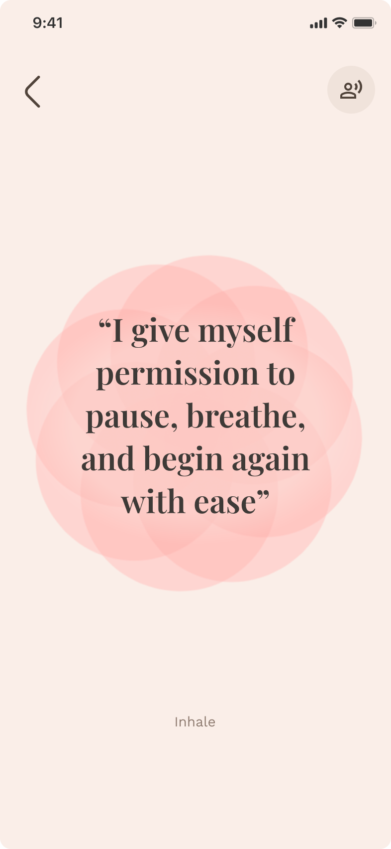 AffirmateMe Breathing screen